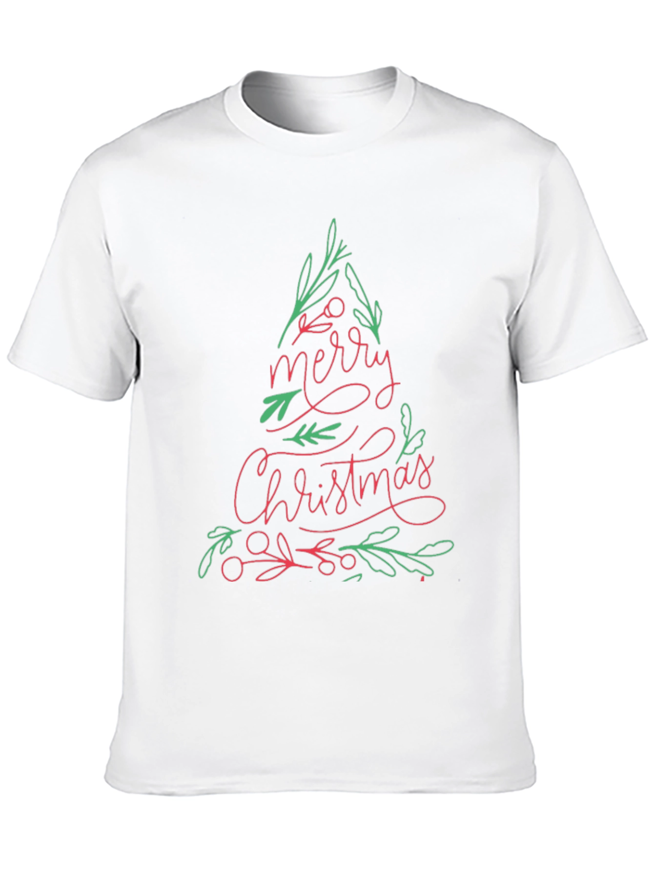 Merry Christmas Tree Graphic Tee - Black
