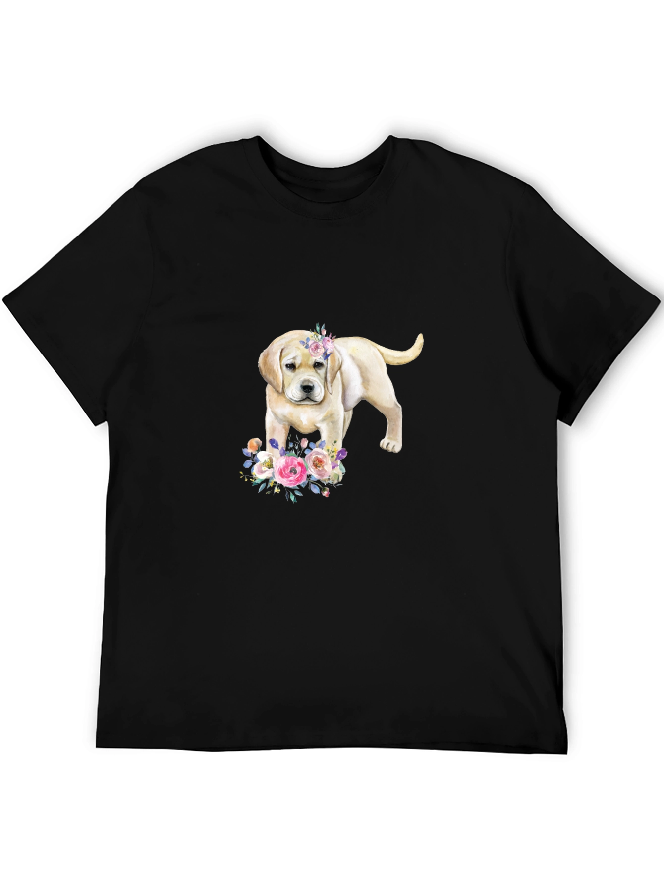 Labrador Puppy Floral T-Shirt