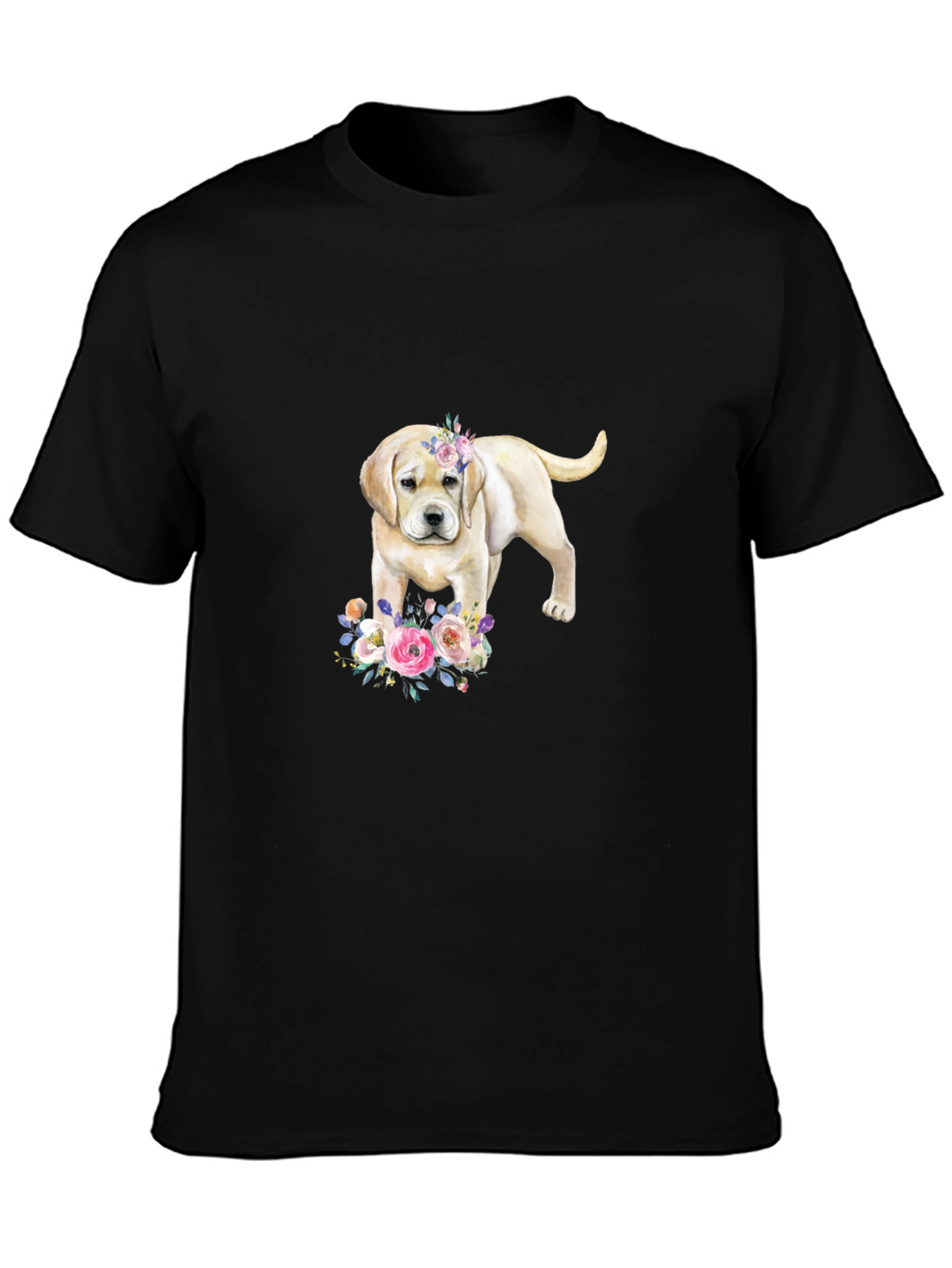 Labrador Puppy Floral T-Shirt