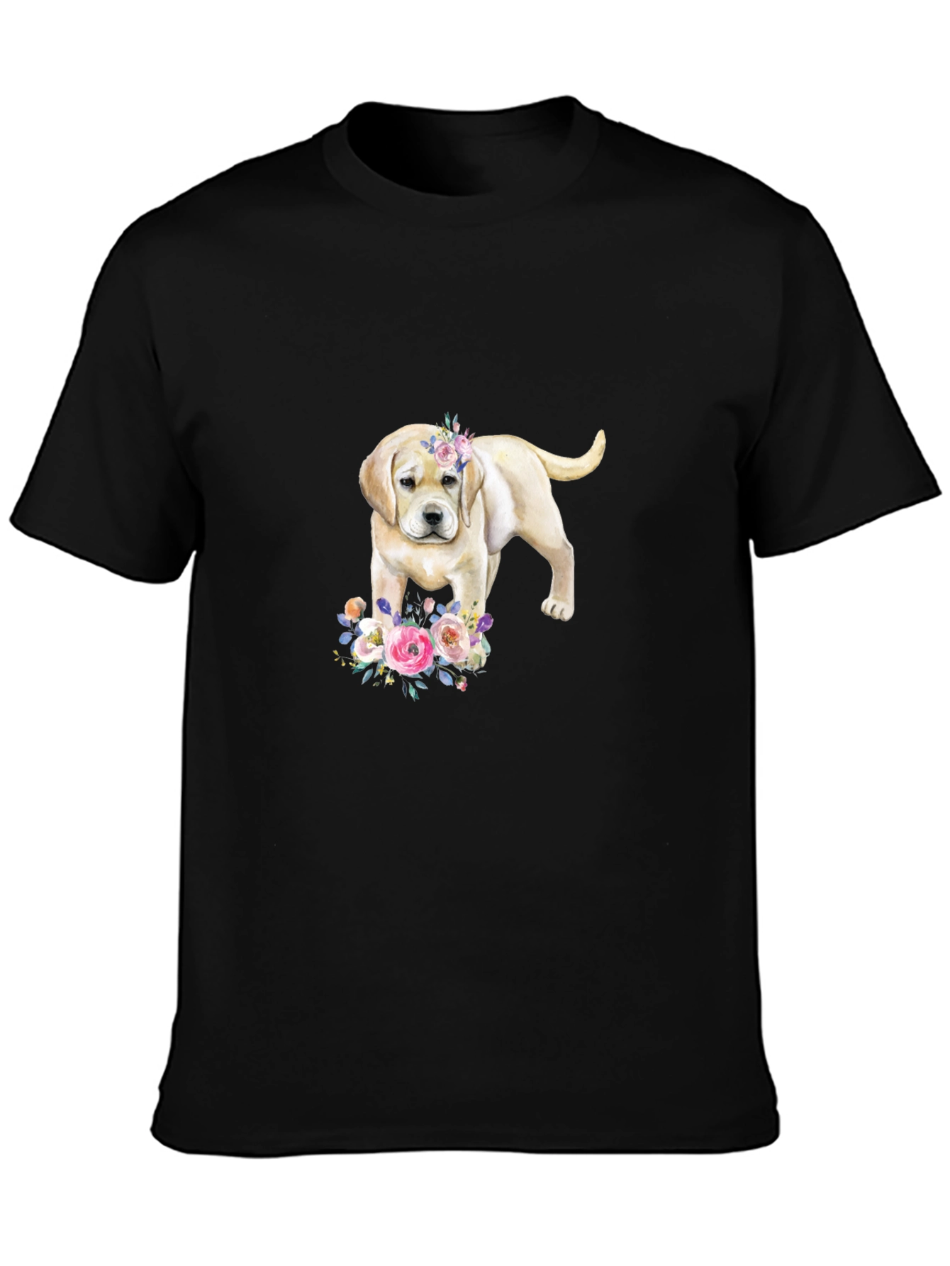 Labrador Puppy Floral T-Shirt
