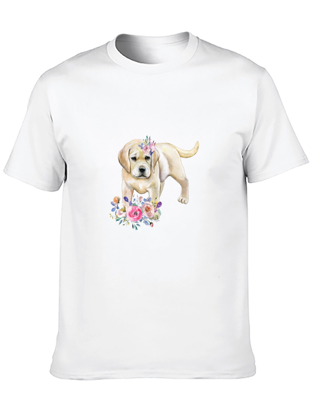 Labrador Puppy Floral T-Shirt