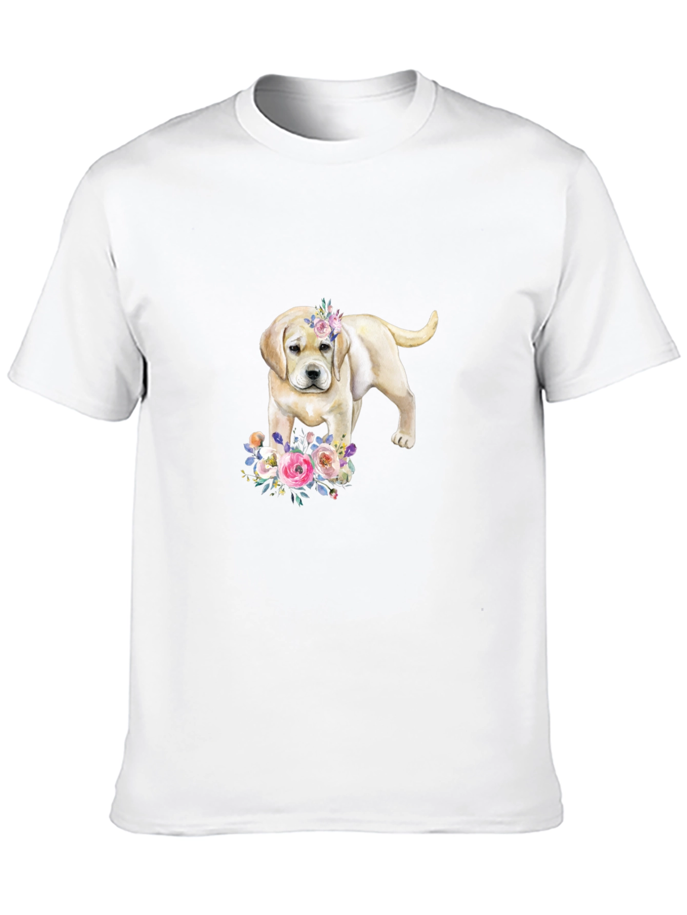 Labrador Puppy Floral T-Shirt