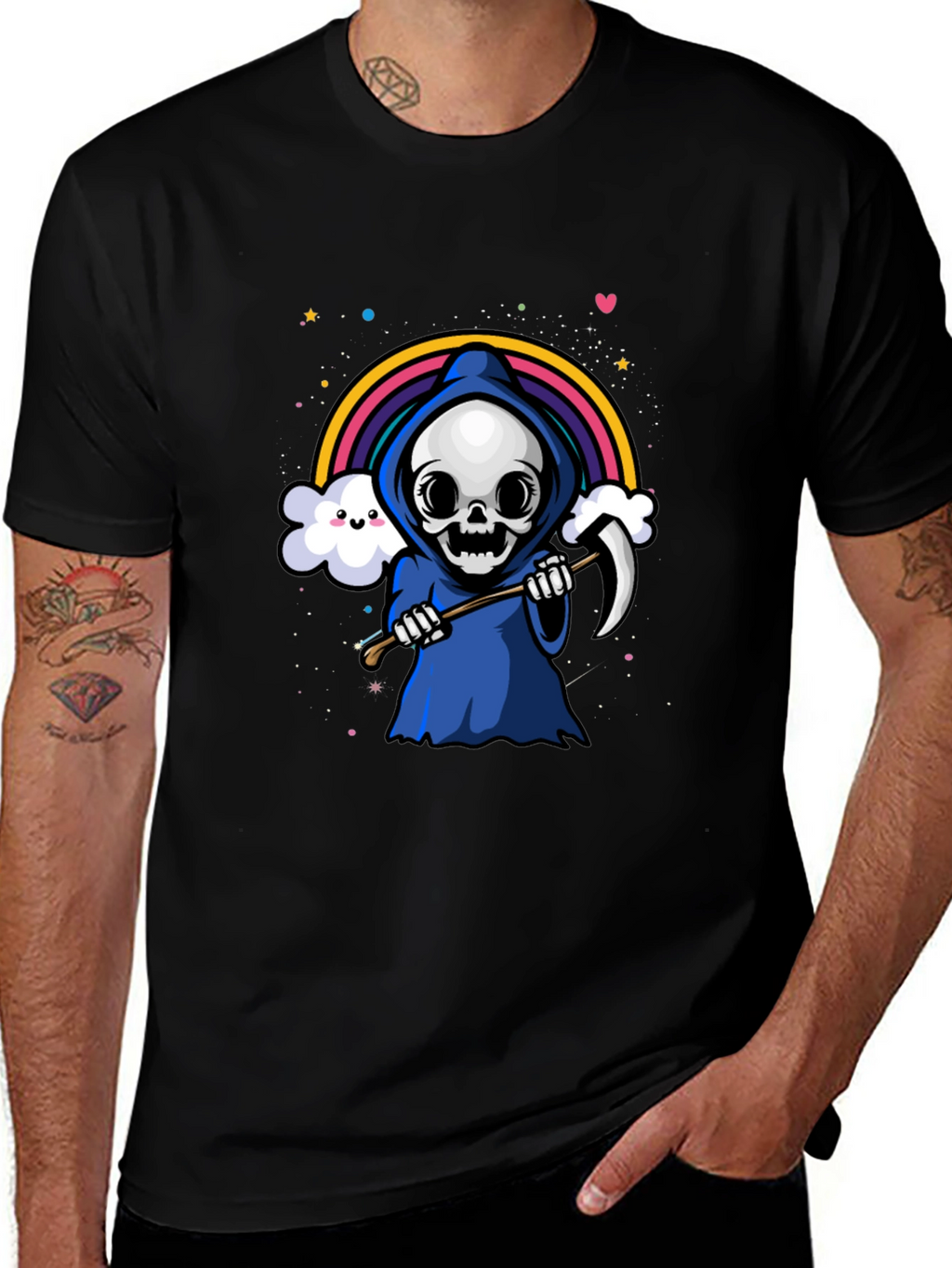 Rainbow Grim Reaper Graphic Tee