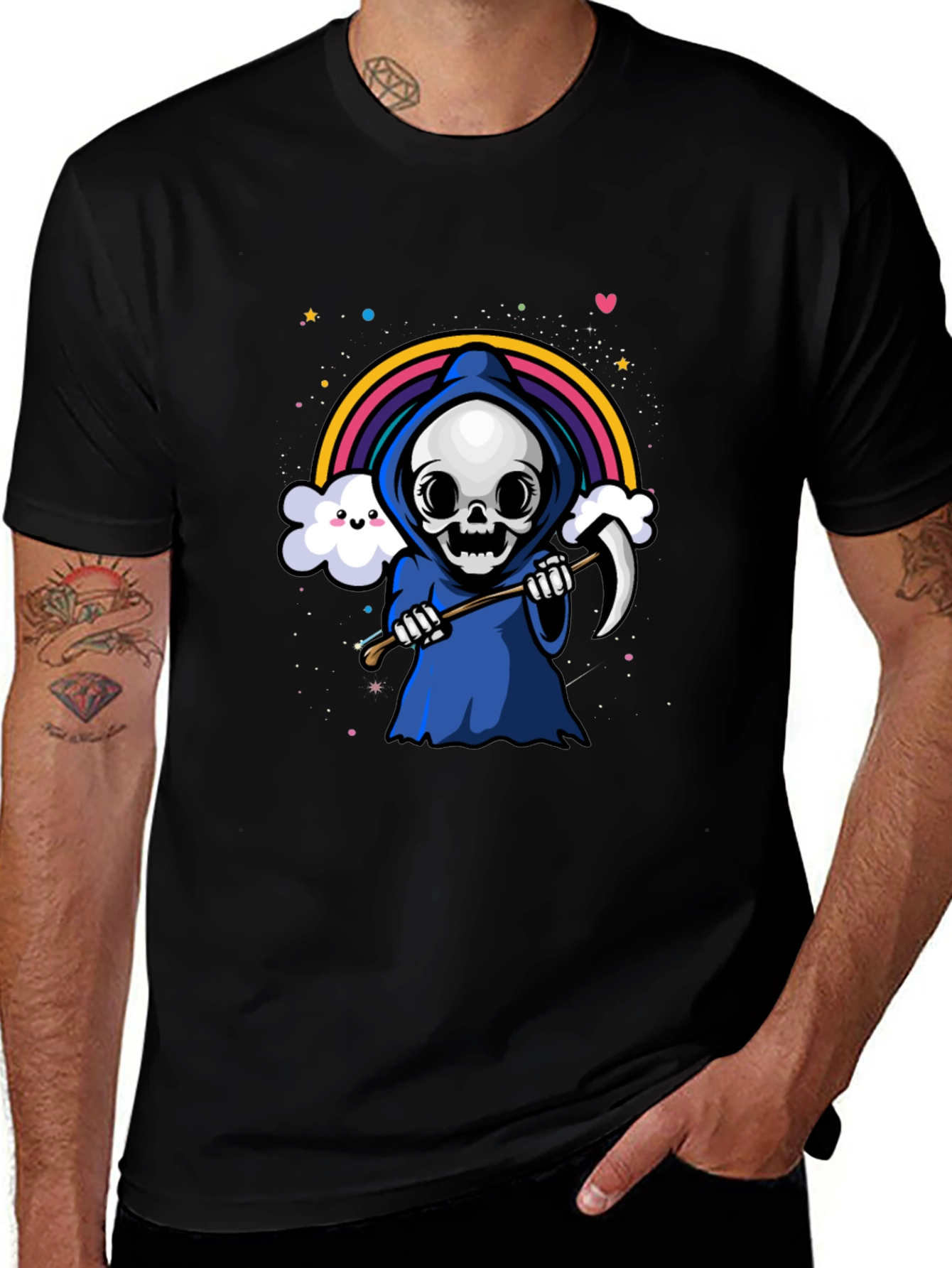 Rainbow Grim Reaper Graphic Tee