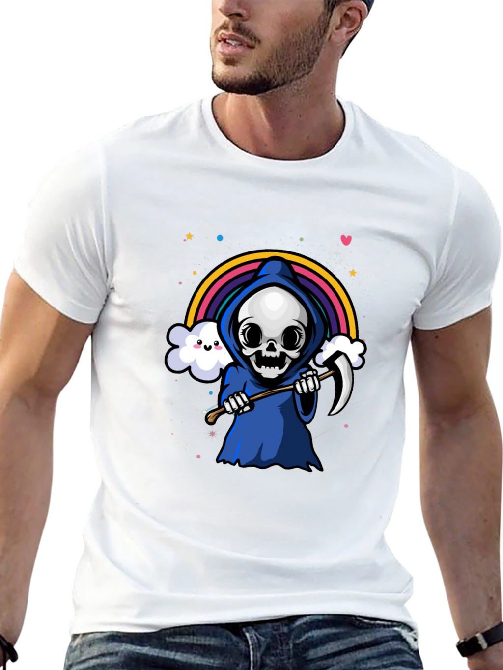 Rainbow Grim Reaper Graphic Tee