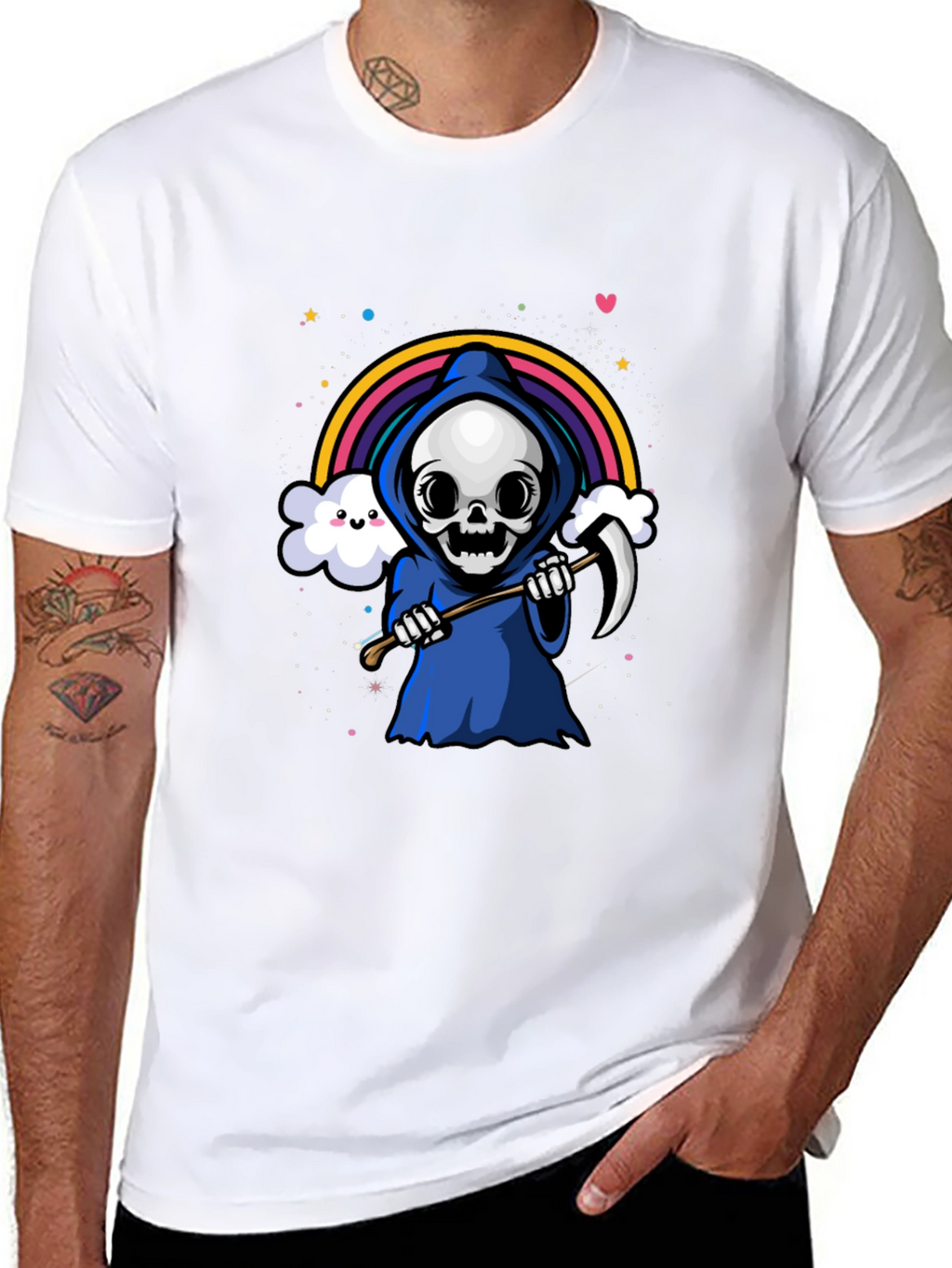 Rainbow Grim Reaper Graphic Tee