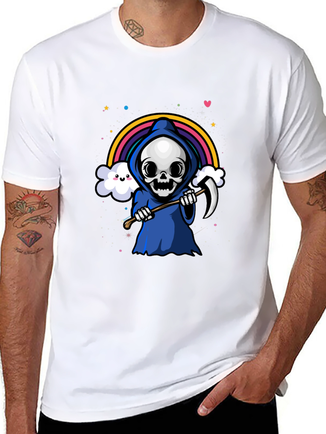 Rainbow Grim Reaper Graphic Tee