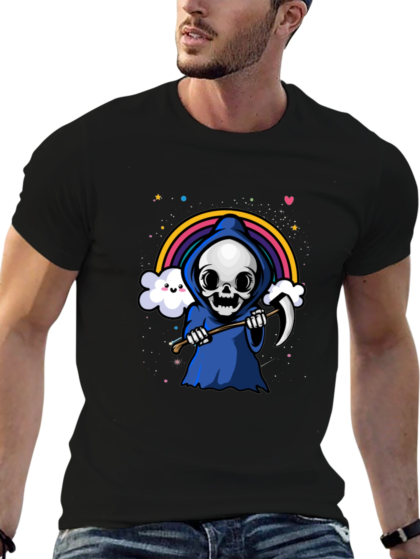 Rainbow Grim Reaper Graphic Tee