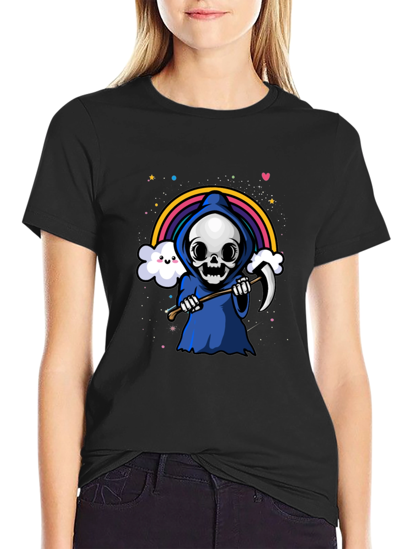 Rainbow Grim Reaper Graphic Tee