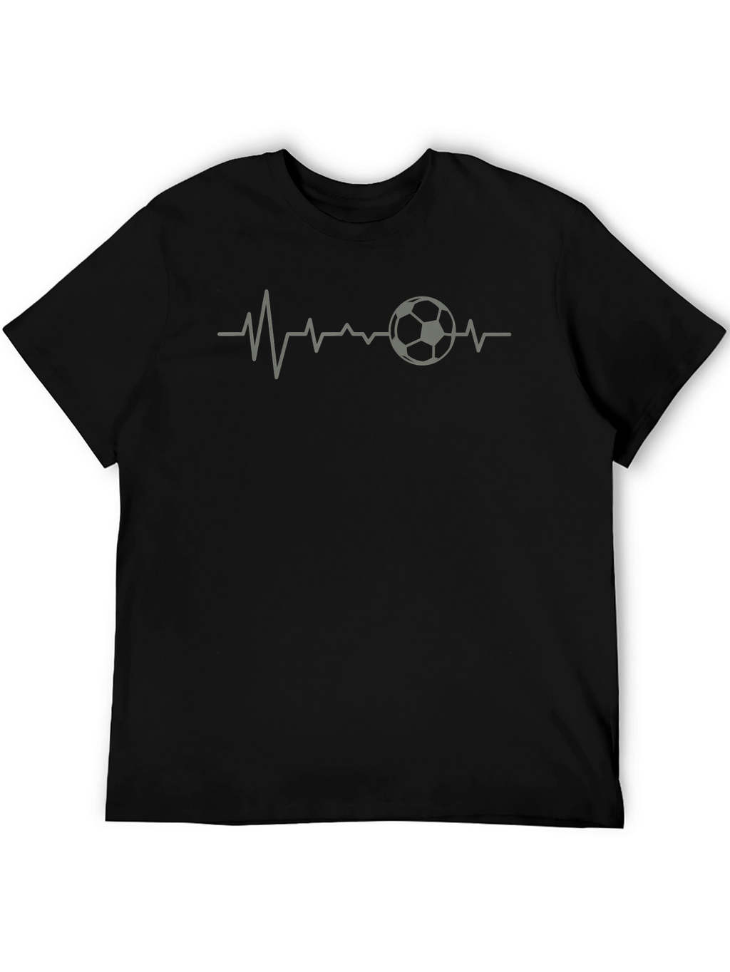 Soccer Heartbeat Tee - Black Graphic T-Shirt