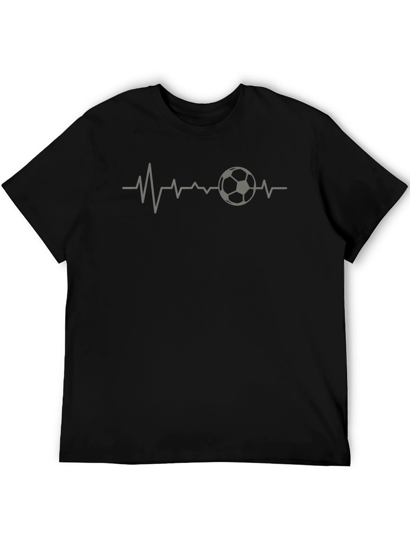 Soccer Heartbeat Tee - Black Graphic T-Shirt