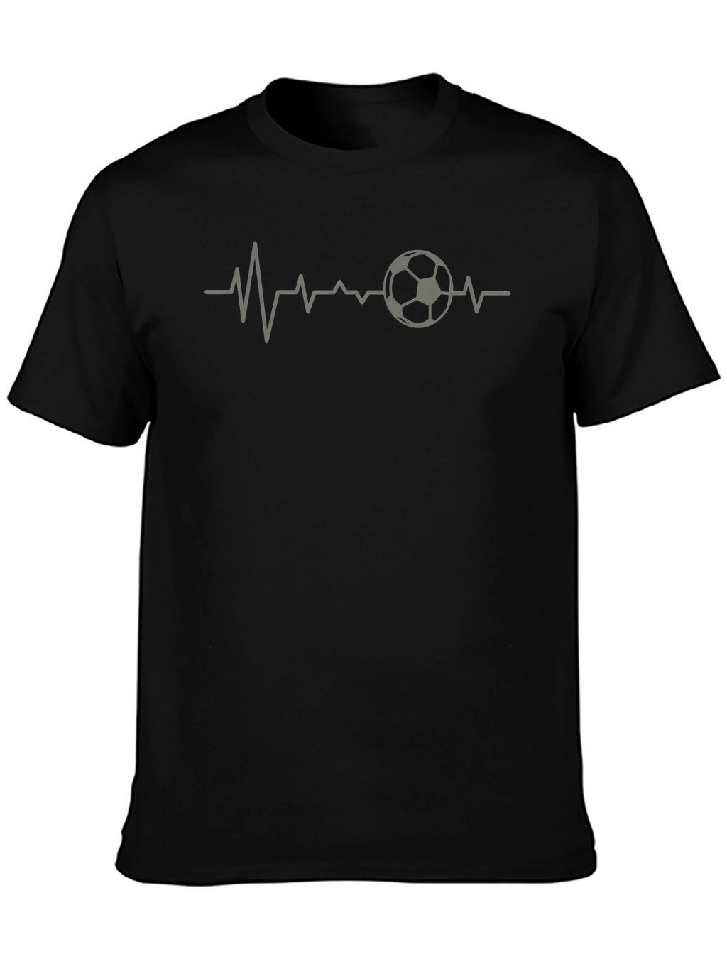 Soccer Heartbeat Tee - Black Graphic T-Shirt