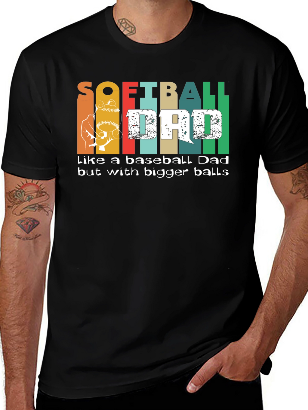 Softball Dad Bigger Balls Graphic Tee