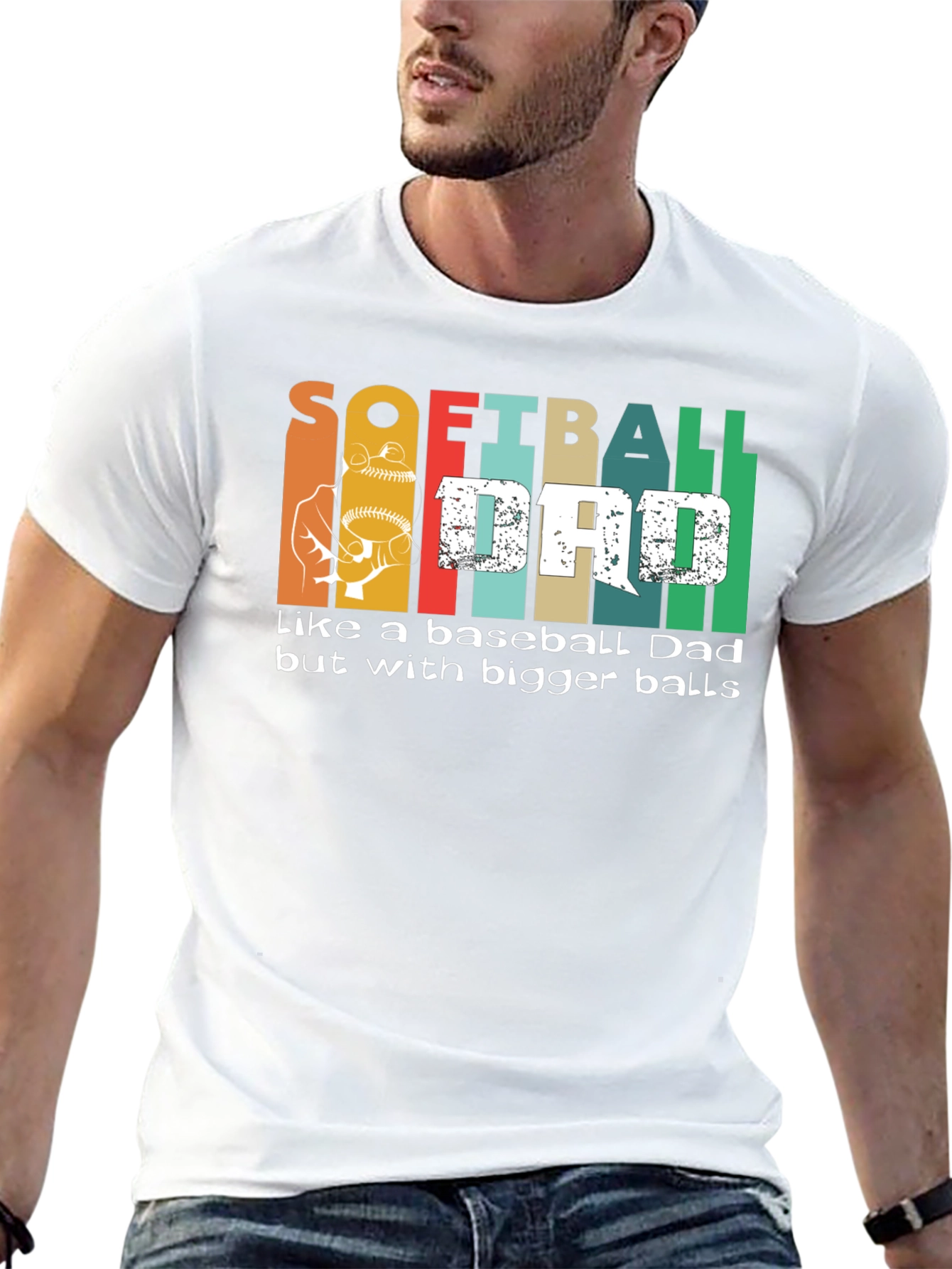 Softball Dad Bigger Balls Graphic Tee