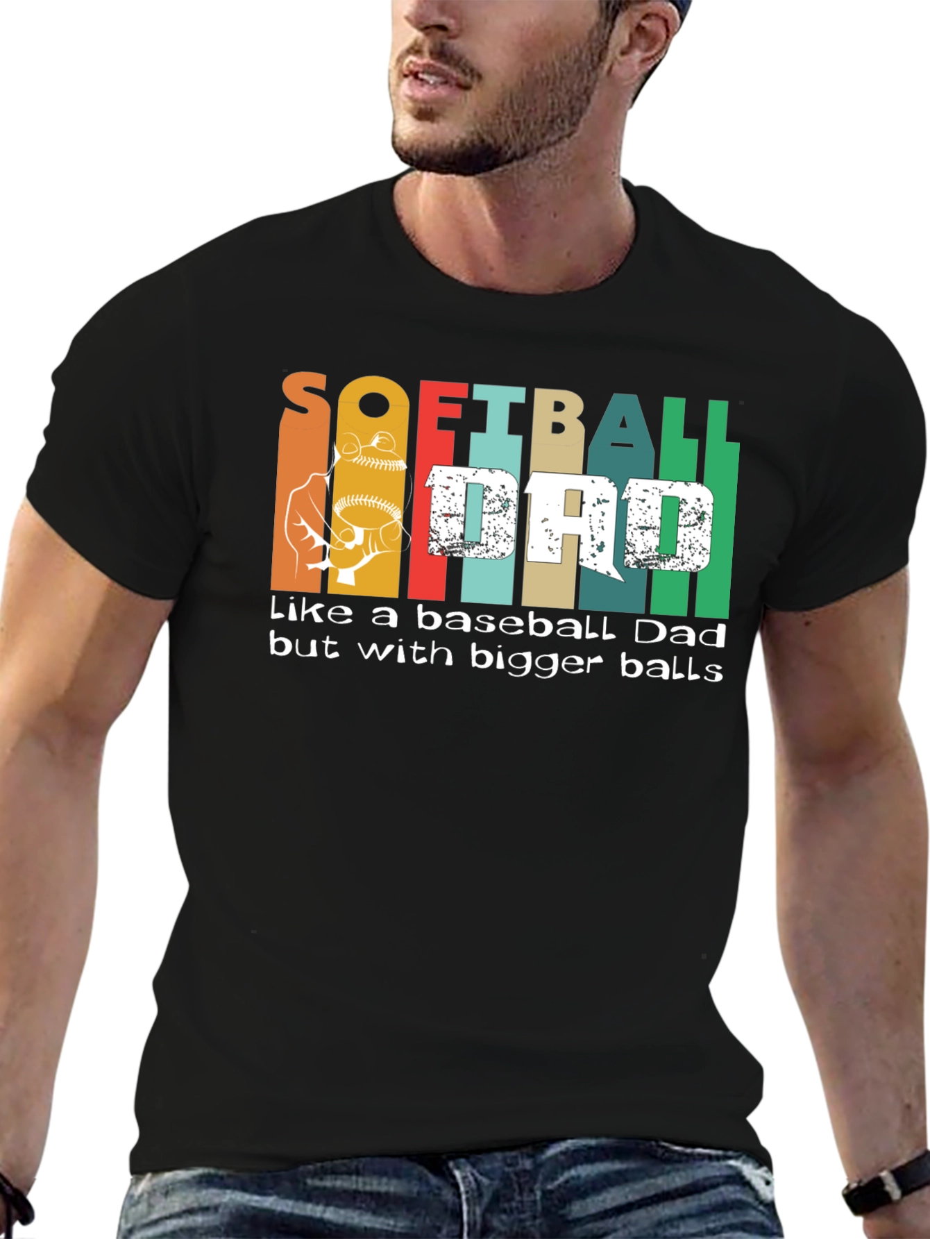 Softball Dad Bigger Balls Graphic Tee