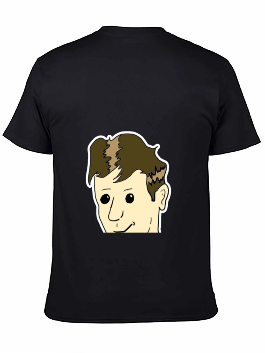 Black T-Shirt with Cartoon Face Design