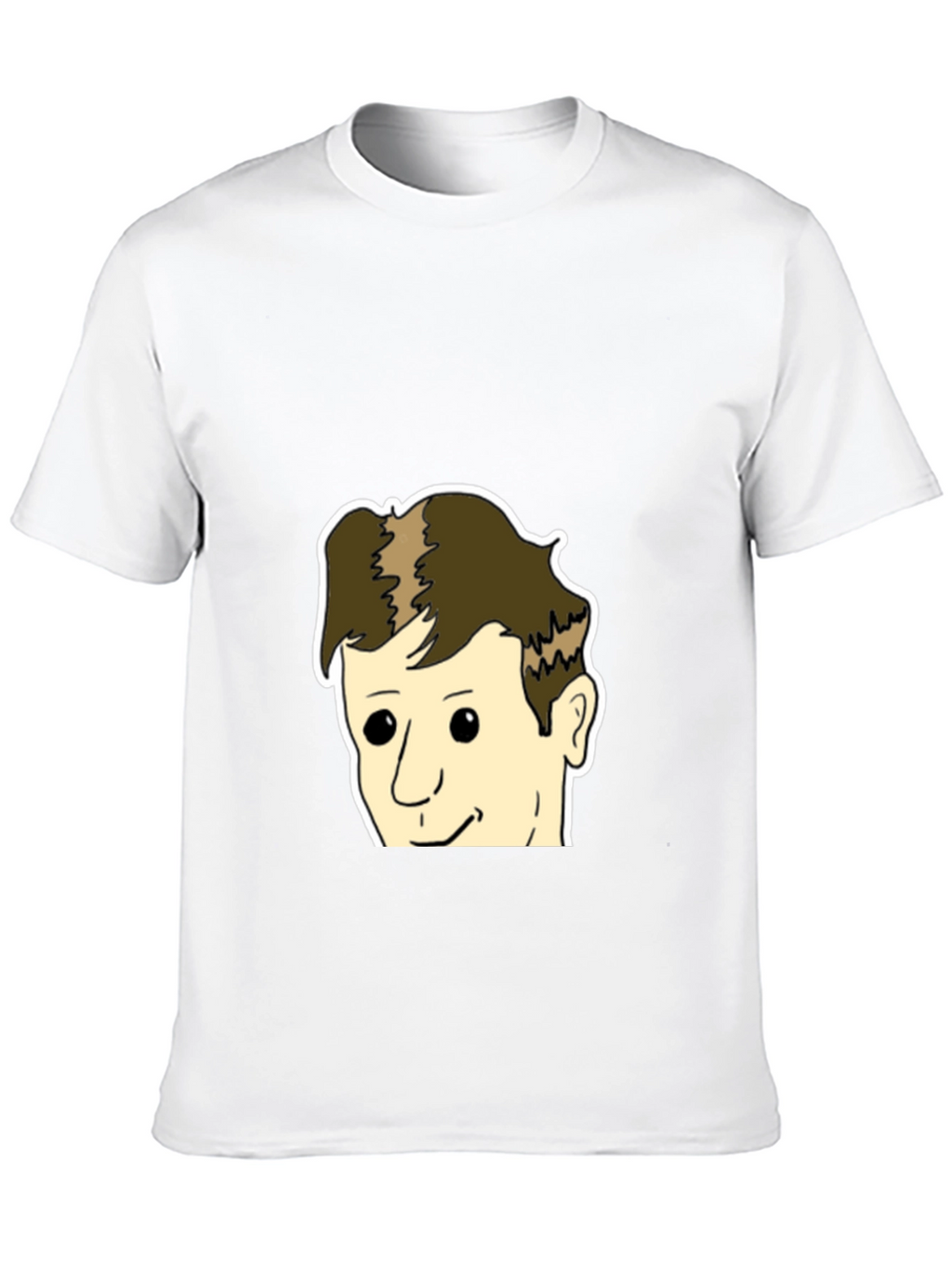 Black T-Shirt with Cartoon Face Design