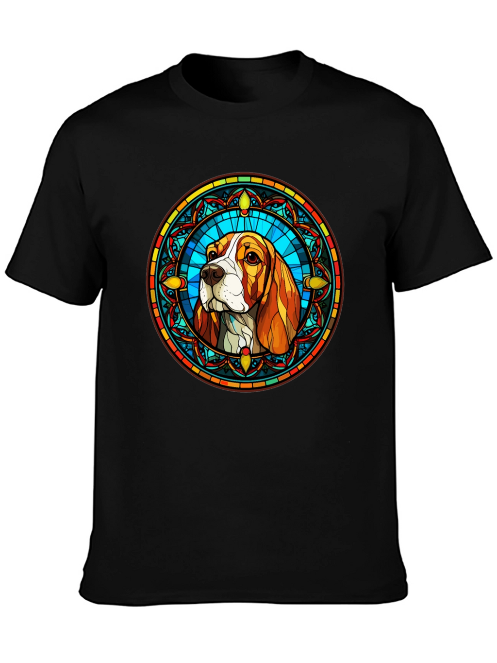Stained Glass Dog Graphic Tee - Beagle