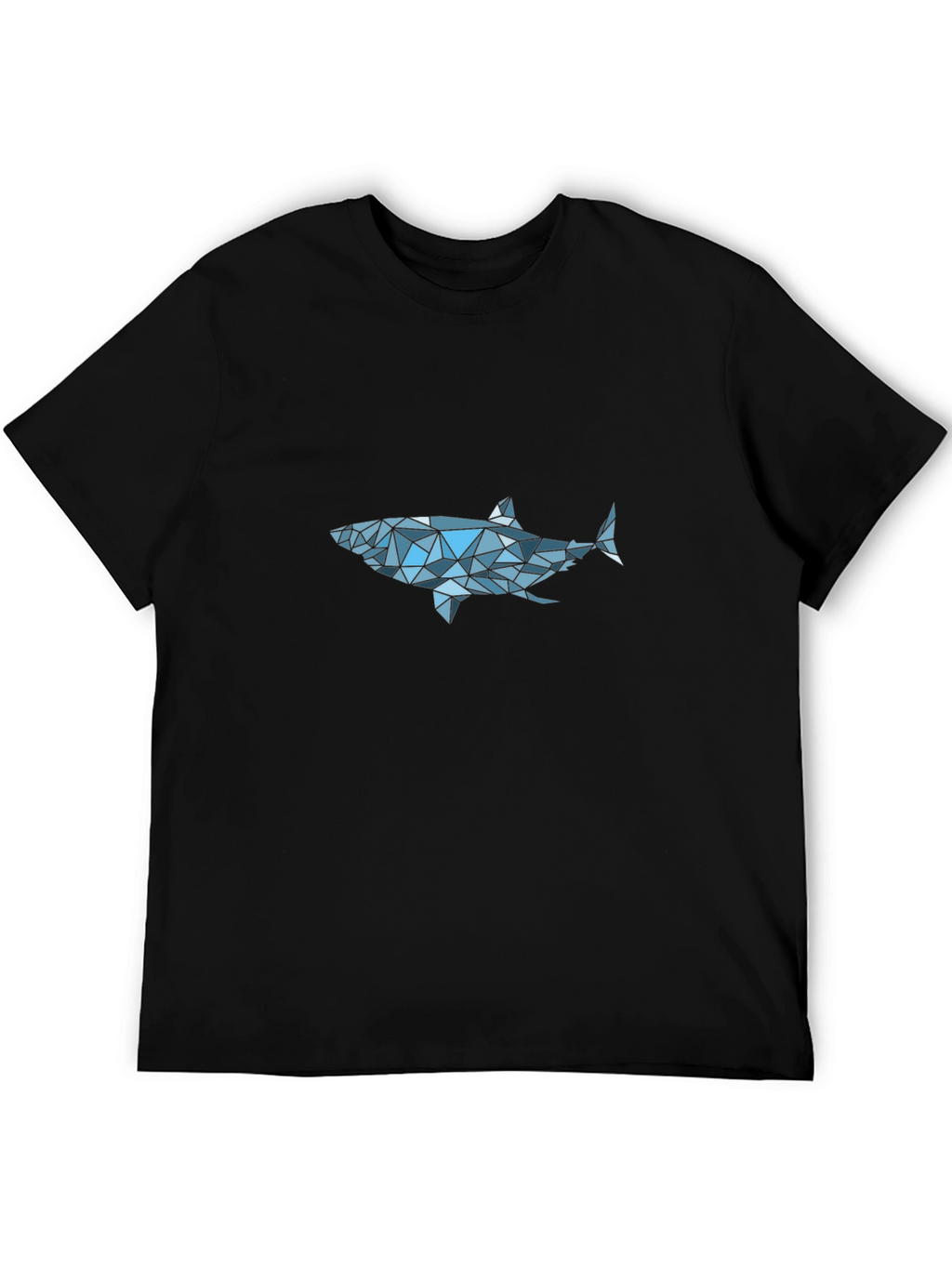 Geometric Shark Graphic Tee - Black