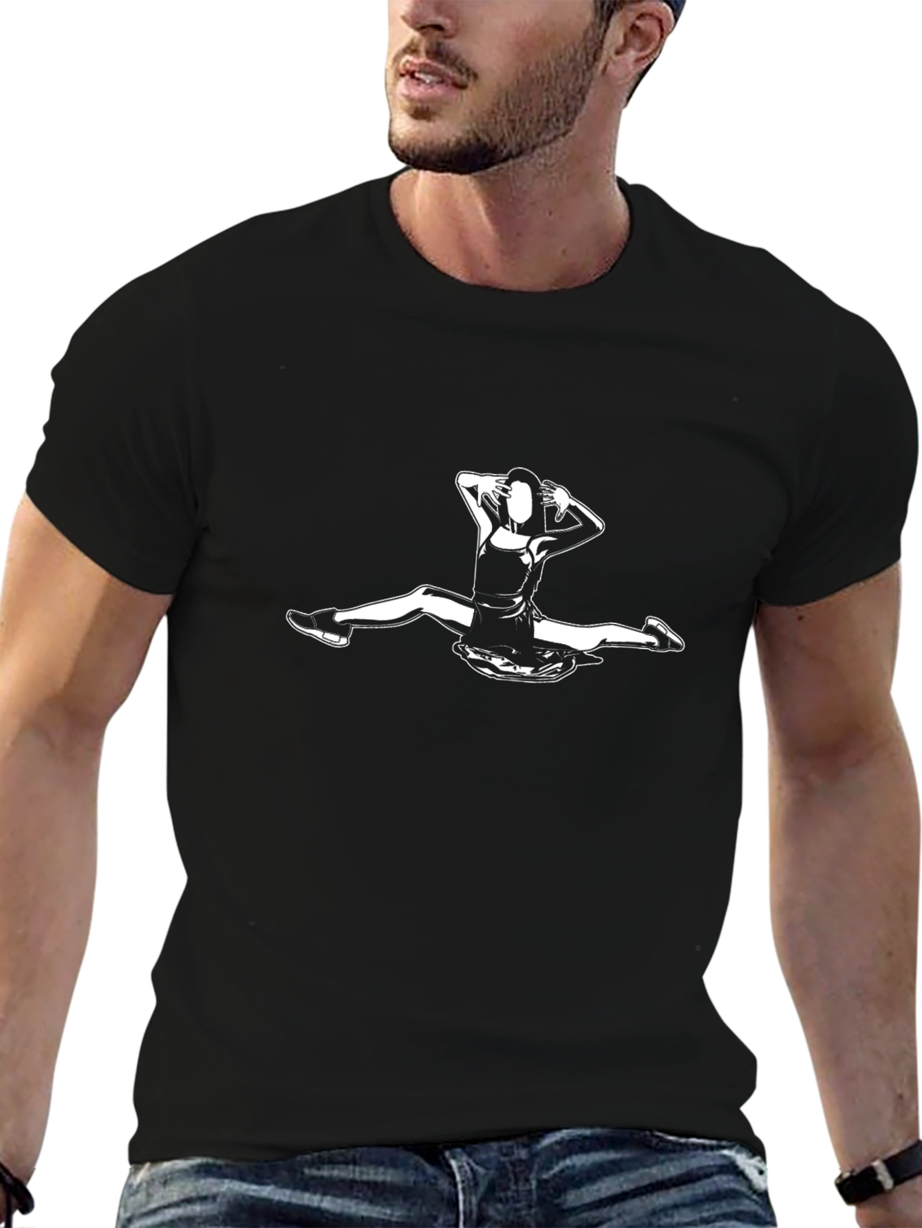 Black T-Shirt with Dancer Graphic