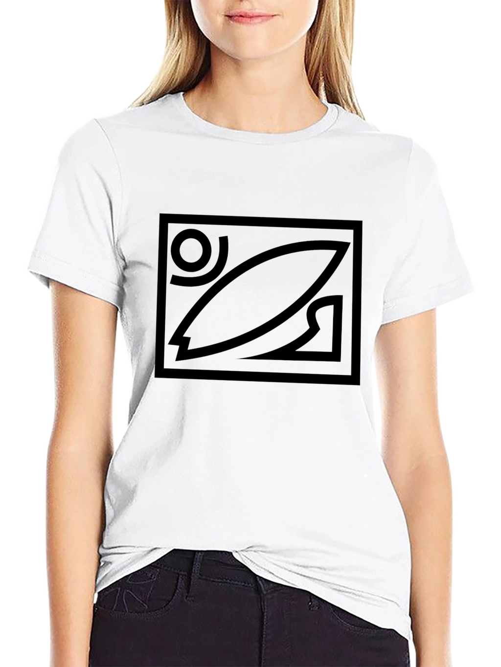 Black Graphic Tee - Surf Design
