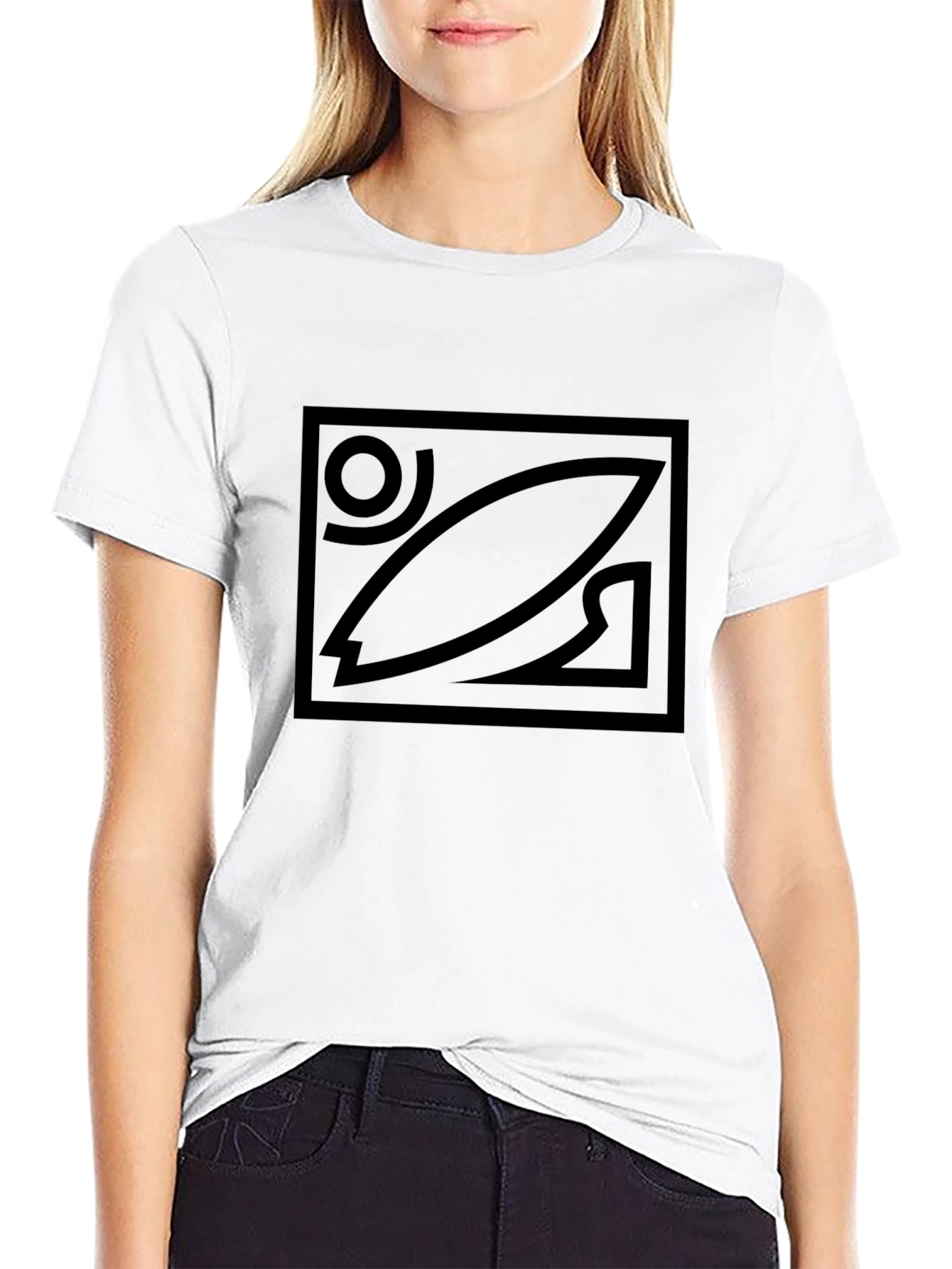 Black Graphic Tee - Surf Design