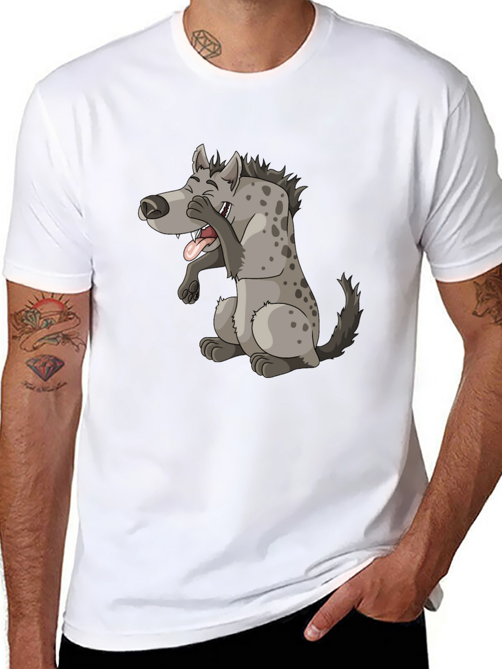 Laughing Hyena Graphic Tee - Black Cotton Blend