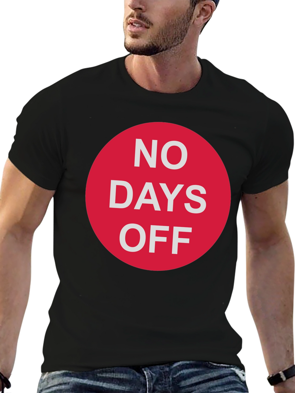 No Days Off Graphic Tee - Black