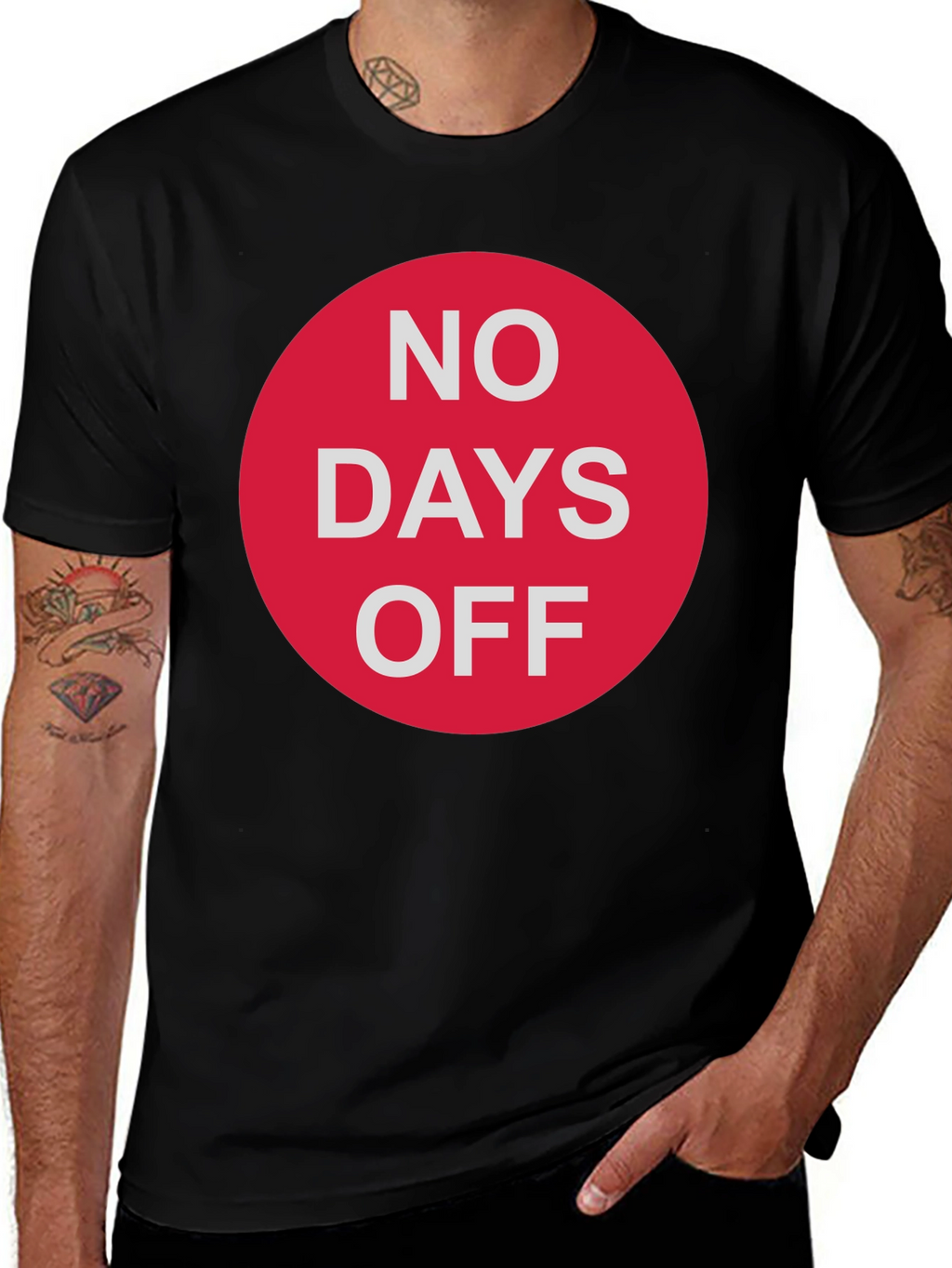 No Days Off Graphic Tee - Black