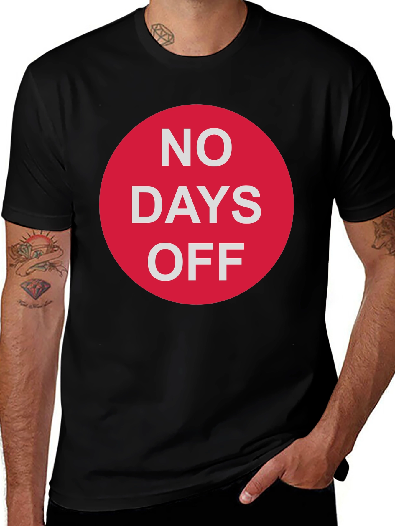 No Days Off Graphic Tee - Black