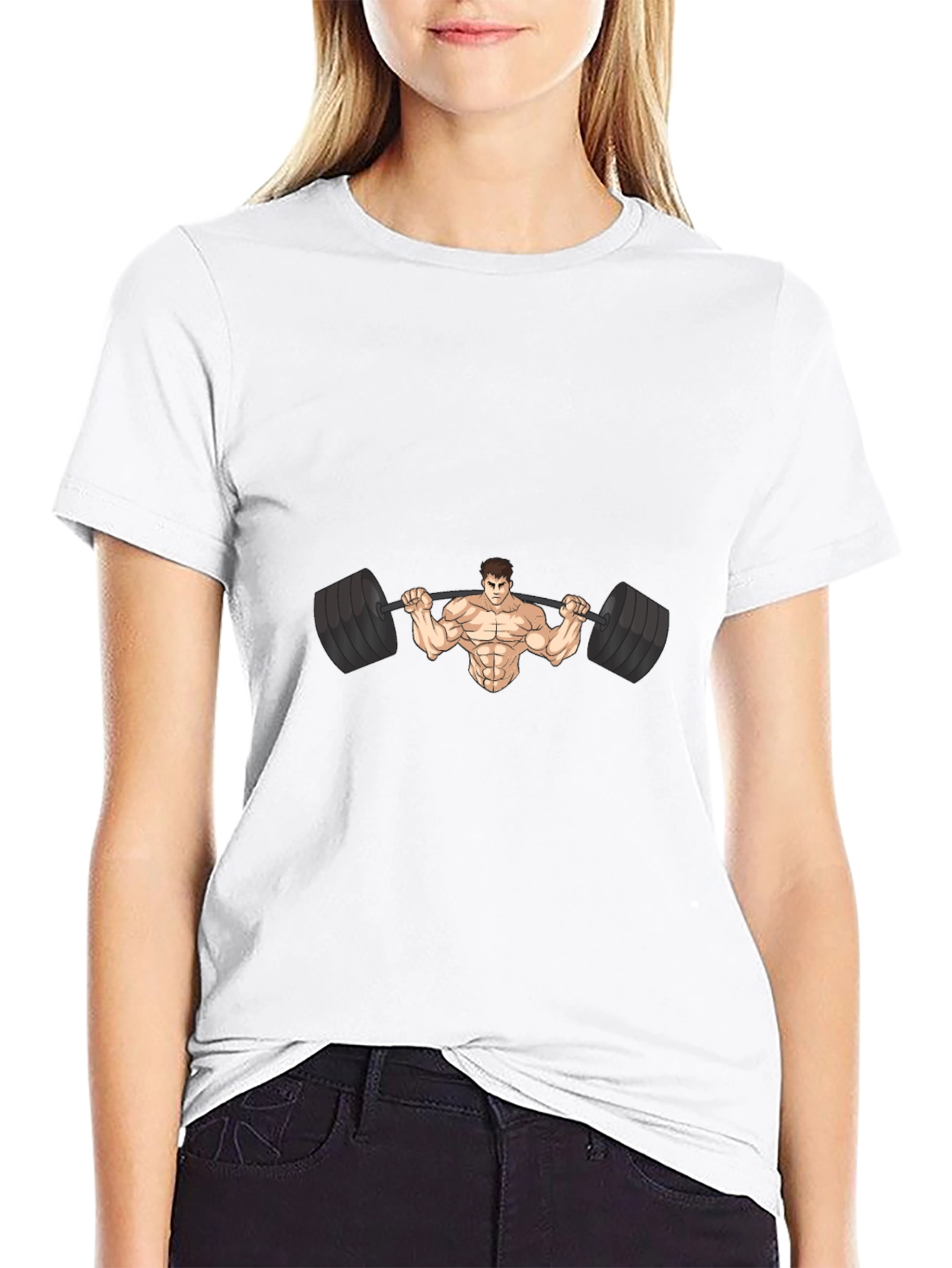 Muscle Man Barbell Black T-Shirt