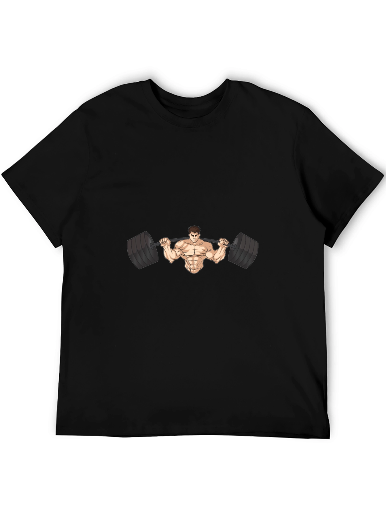 Muscle Man Barbell Black T-Shirt