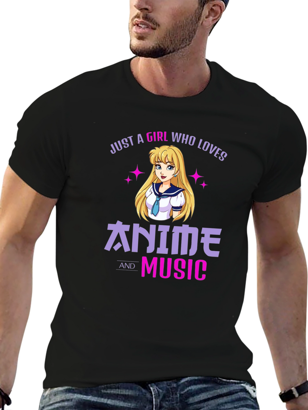 Anime and Music Lover Graphic T-Shirt