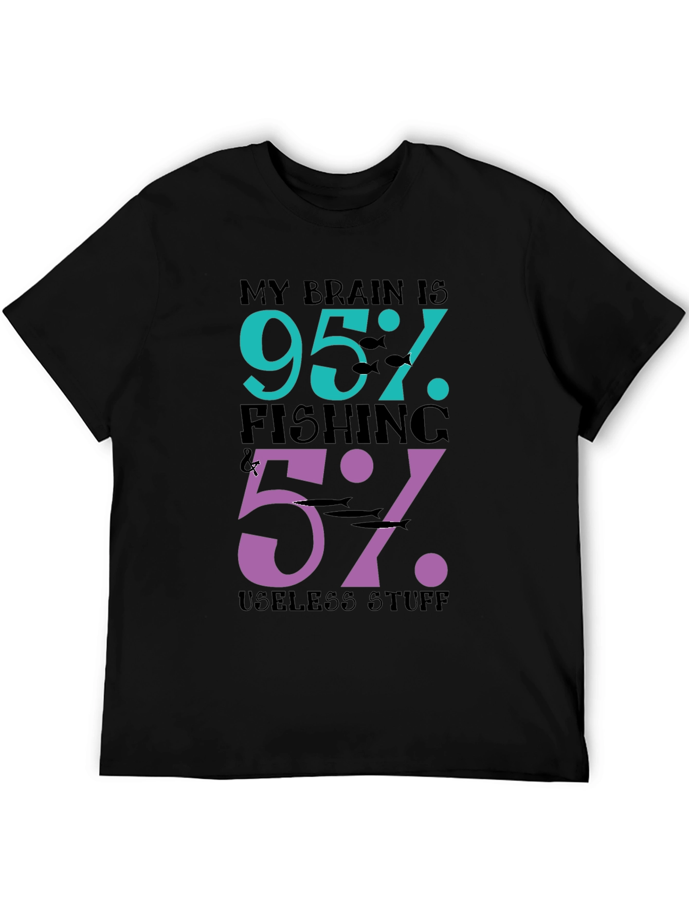 My Brain Is 95% Fishing T-Shirt - Funny Fisherman Tee