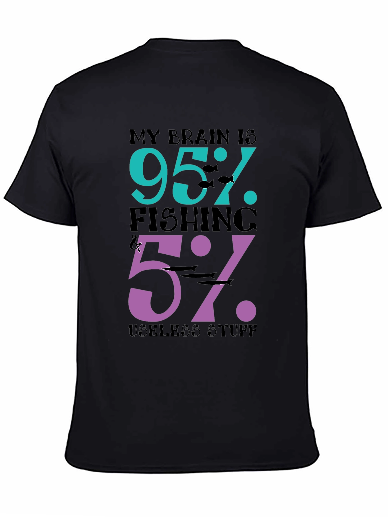 My Brain Is 95% Fishing T-Shirt - Funny Fisherman Tee