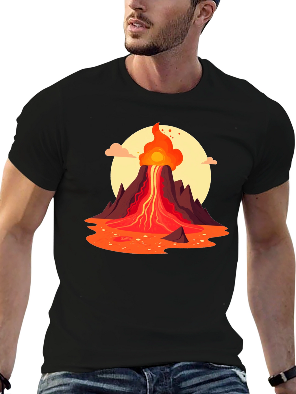 Volcano Graphic Tee - Black