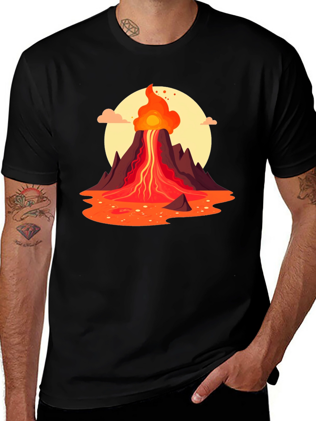 Volcano Graphic Tee - Black
