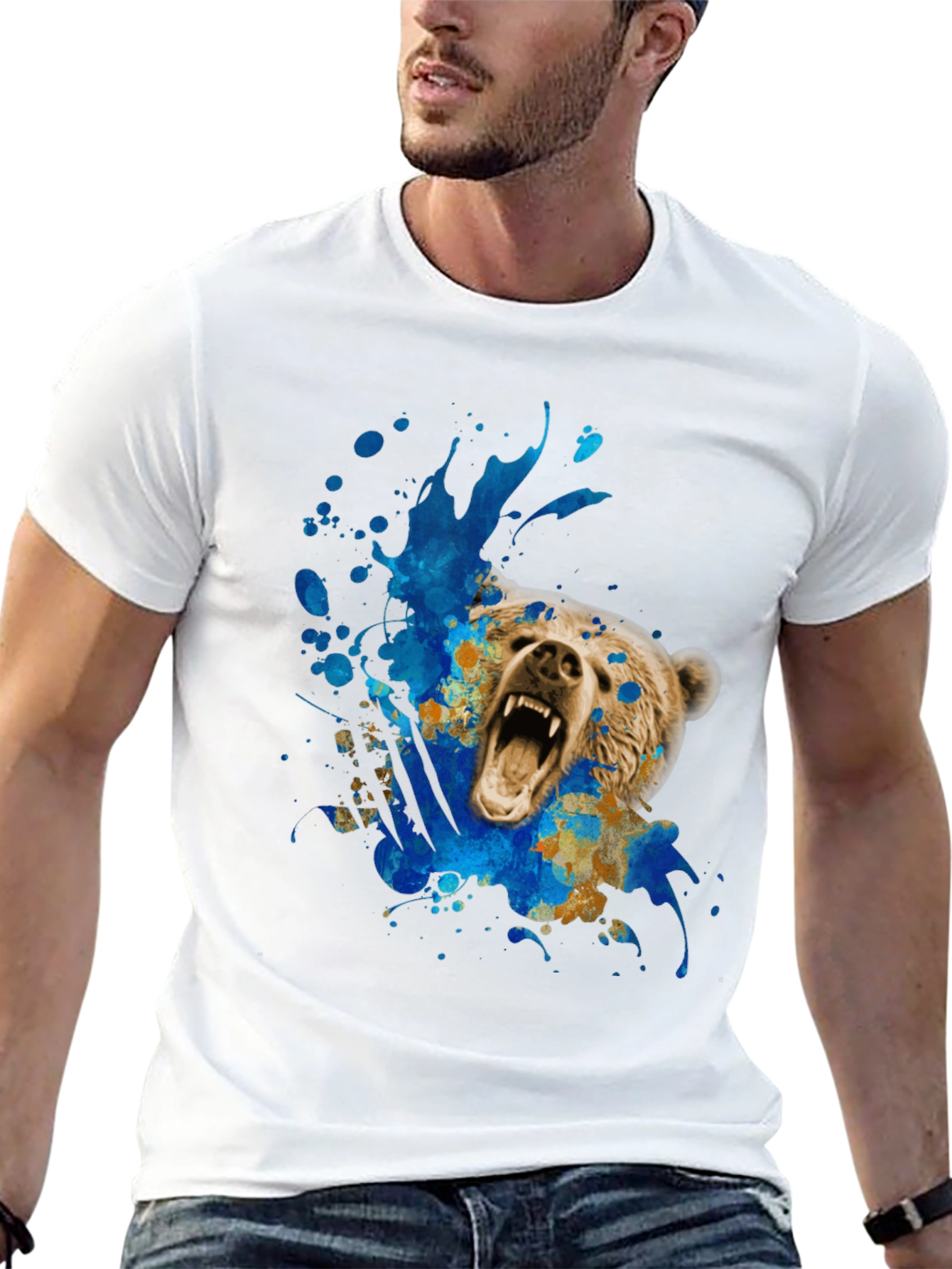 Bear Graphic Tee - Mens Black T-Shirt
