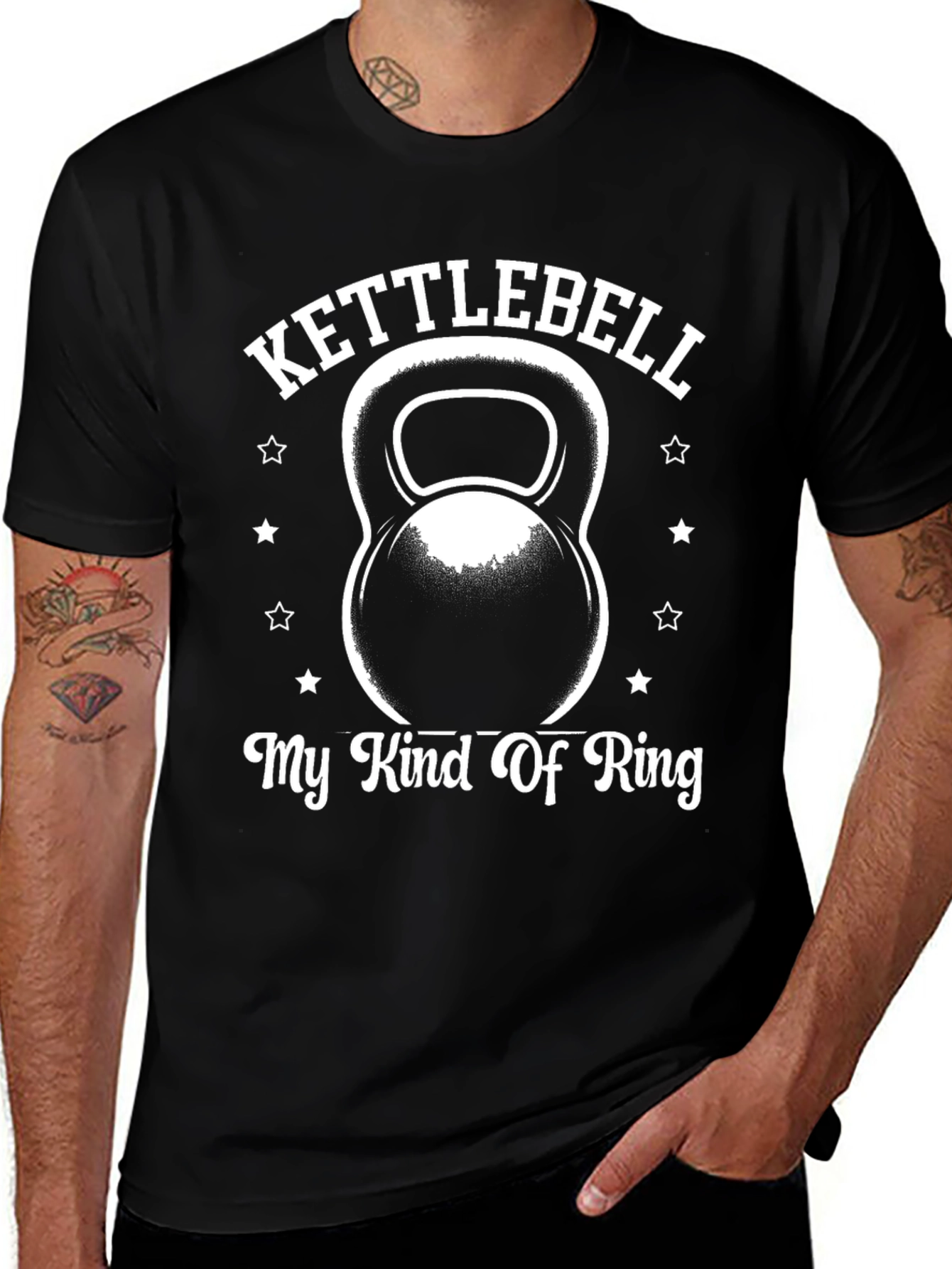 Kettlebell My Kind Of Ring Black T-Shirt Gym Workout