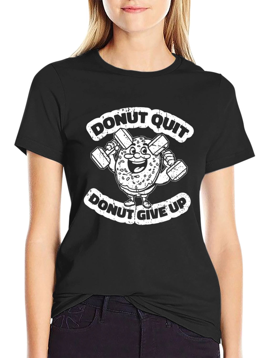 Donut Quit Donut Give Up Black T-Shirt