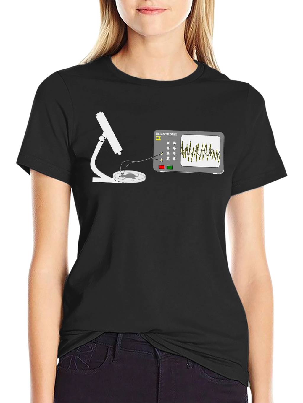 Lab Science T-Shirt: Microscope & Oscilloscope Design