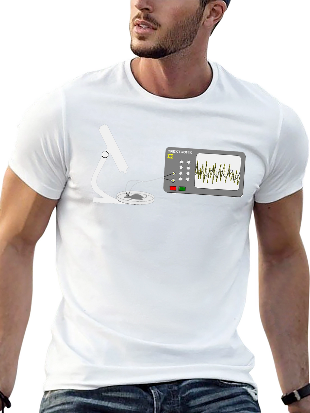 Lab Science T-Shirt: Microscope & Oscilloscope Design