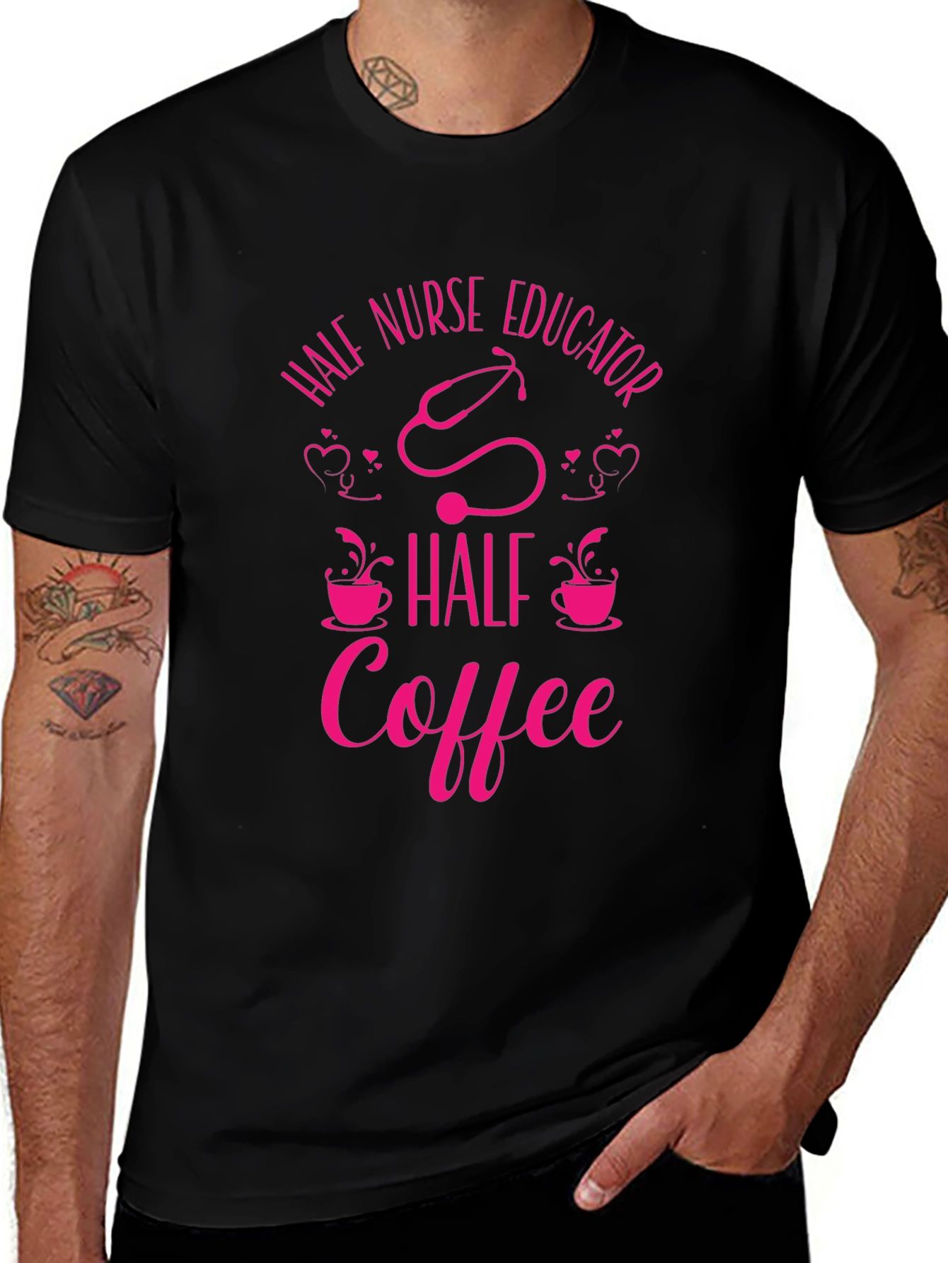 Half Nurse Educator Half Coffee Graphic Tee