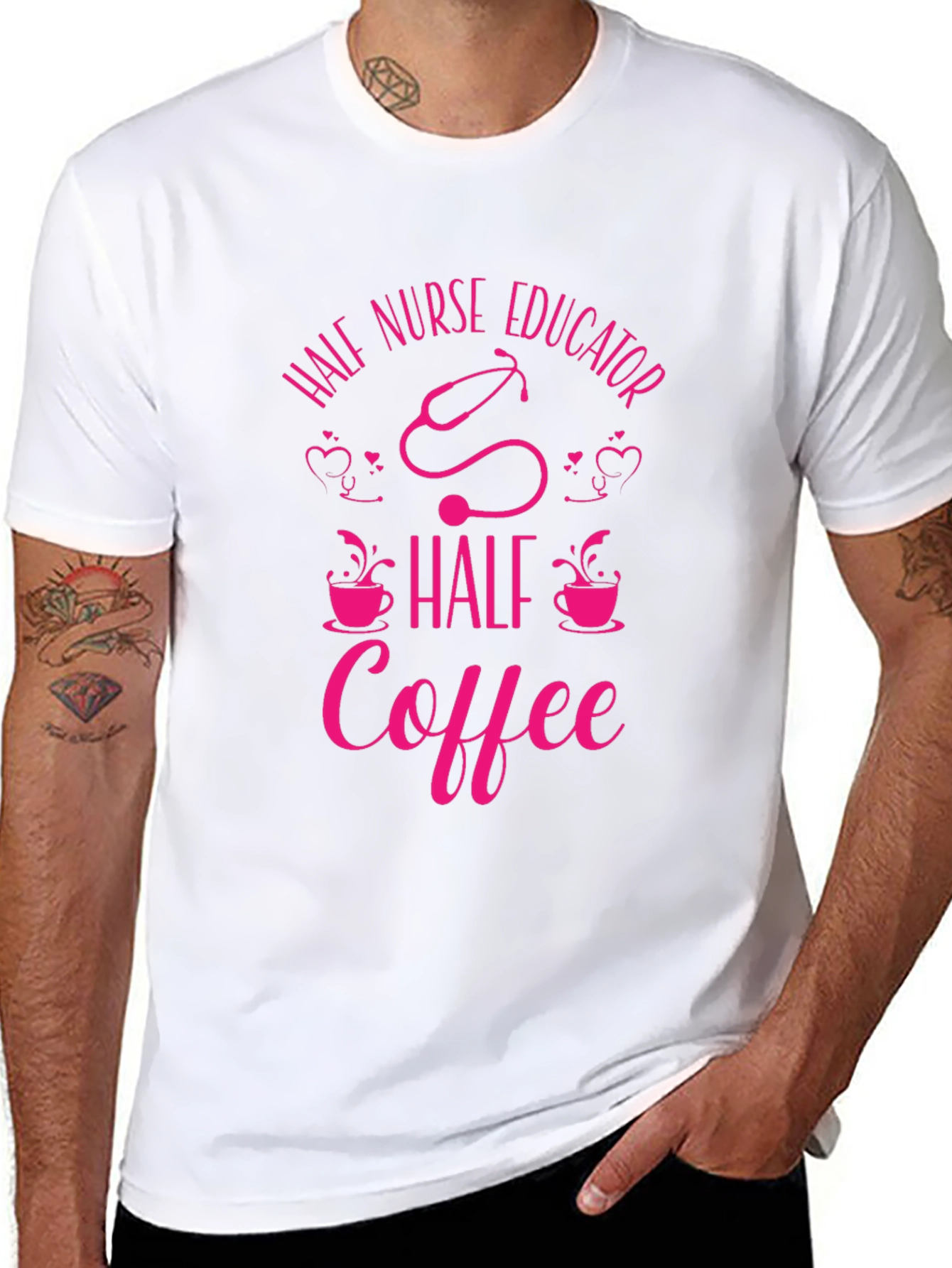 Half Nurse Educator Half Coffee Graphic Tee
