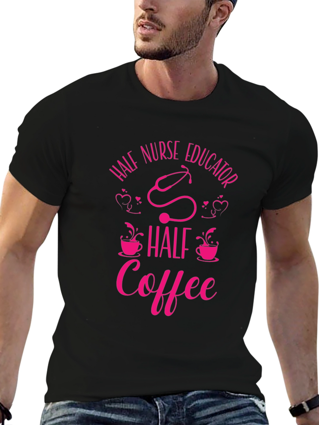 Half Nurse Educator Half Coffee Graphic Tee