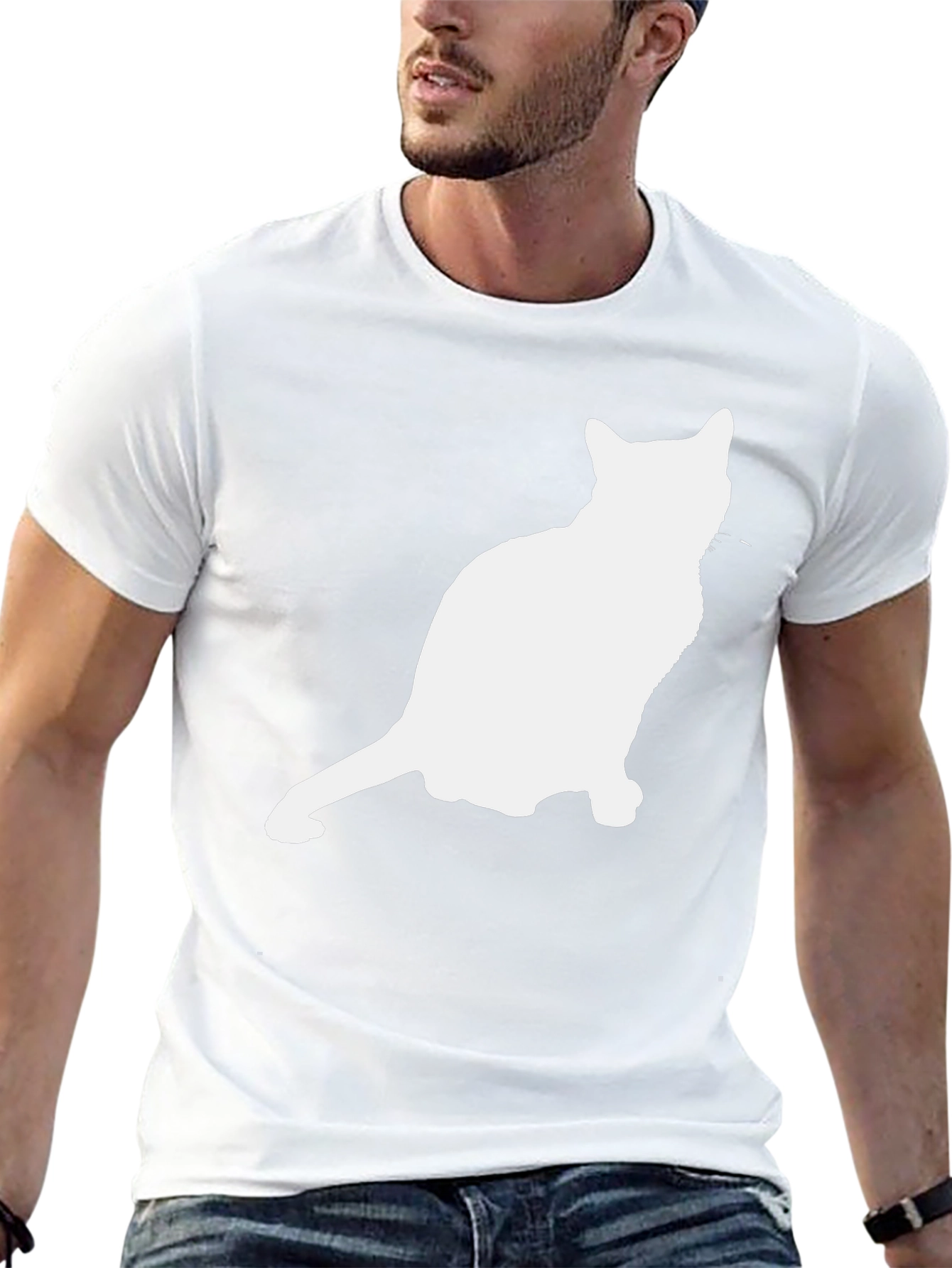 Cat Silhouette Graphic Tee - Unisex Black T-Shirt