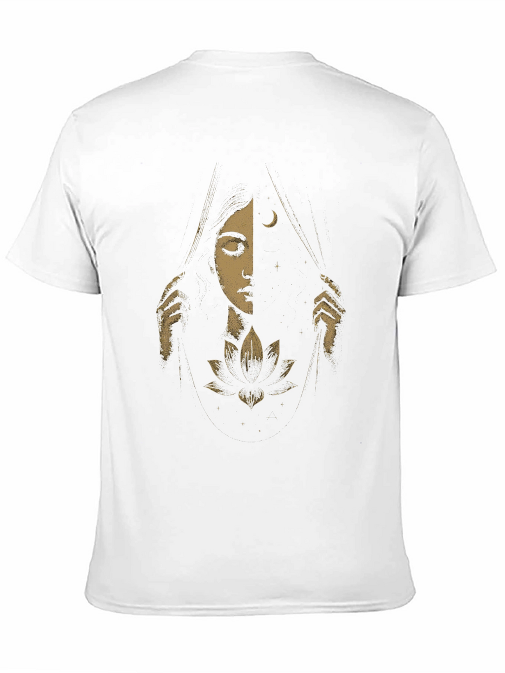Celestial Lotus Graphic Tee - Black Cotton T-Shirt