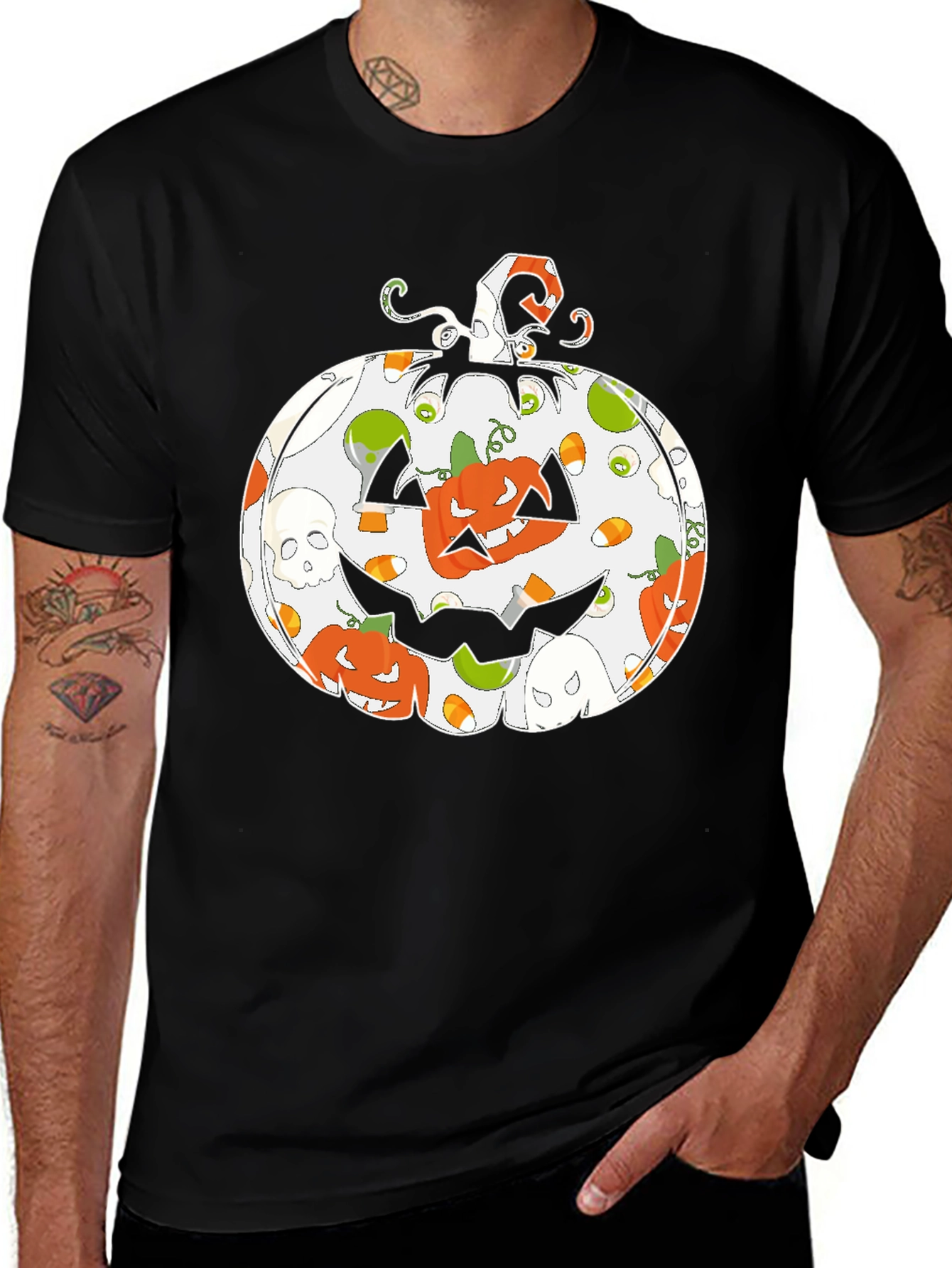 Halloween Pumpkin Pattern T-Shirt