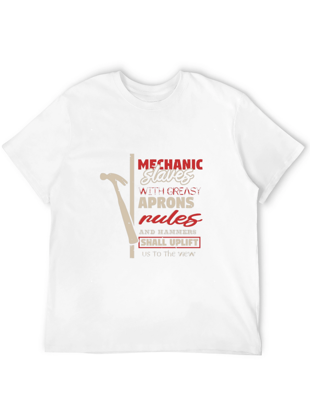 Mechanics Hammer & Slogan Graphic Tee - Black
