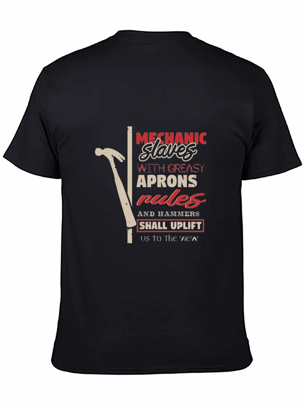 Mechanics Hammer & Slogan Graphic Tee - Black